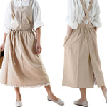 tablier cuisine femme coton beige rose rouge noir uni classique croché poche ajustable