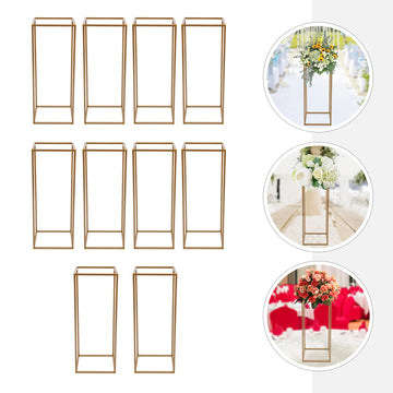 support fleurs doré moderne 60cm rectangulaire simple intérieur événement décoration table