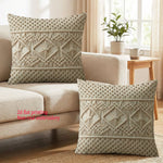 coussins beige broderie géométrique polyester zipper 40x40cm 45x45cm 50x50cm 60x60cm