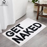 tapis bain moderne microfibre blanc noir lettres dessin animé respectueux environnement 50x80cm