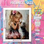 toile peinte petite fille chien pinceaux peintures artistique decoration maison craft fournitures