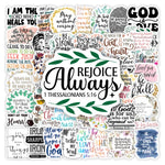autocollants calligraphiques biblique motifs floraux moderne multicolore transparent waterproof scrapbook journal intime portable