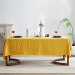 nappe table polyester rose jaune vert olive texture lin moderne imperméable mariage fête kitchen