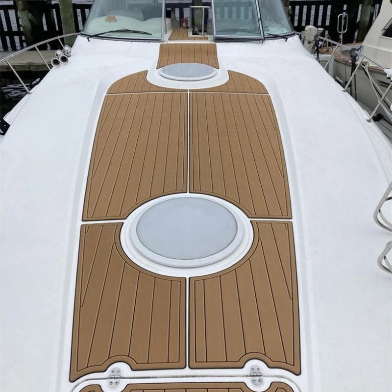 tapis sol bateau marron clair texture bois moderne antidérapant autoadhésif nautique revêtement pont