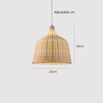 lampe suspendue moderne rustique tissage bambou naturel beige pince lampe