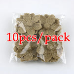 fleurs décoratives rustiques relief beige clair coton polyester artisanal opacité 5cmx5cm