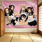 tapisserie anime mignonne pois blanc fond rose bordure dentelle chambre adolescente decoration murale