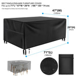 housse meubles extérieurs polyester imperméable noire moderne élastiques ajustables rectangle lshape rond