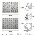 feuilles adhésives broderie transparentes motifs floraux lettres alphabet découpées étiquettes solubles acrylique imprimables adultes