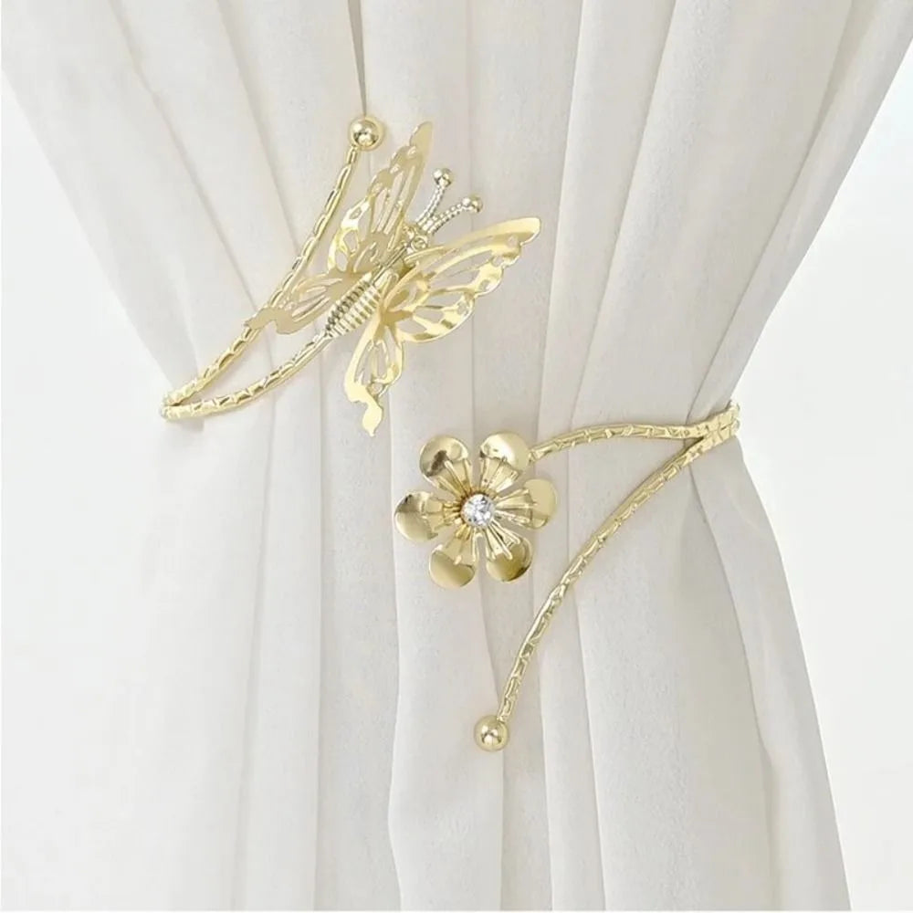 bracelet rideau papillon fleur or argent décoratif moderne élégant métal opaqué
