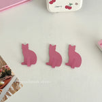 porte clés chat rose clair blanc silhouette simple minimaliste moderne auto adhésif muraux non