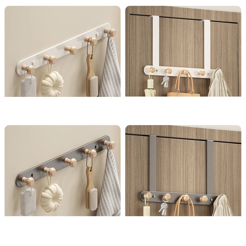 porte serviettes mural moderne bois blanc fixations serviettes gant cuisine sac rangement