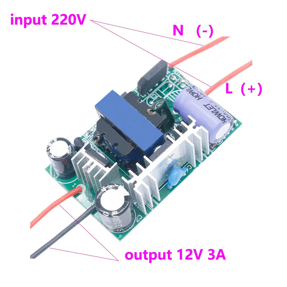 transformateur led 12v 24v alimentation 1a 2a 3a 6w 12w 24w 36w circuits imprimés