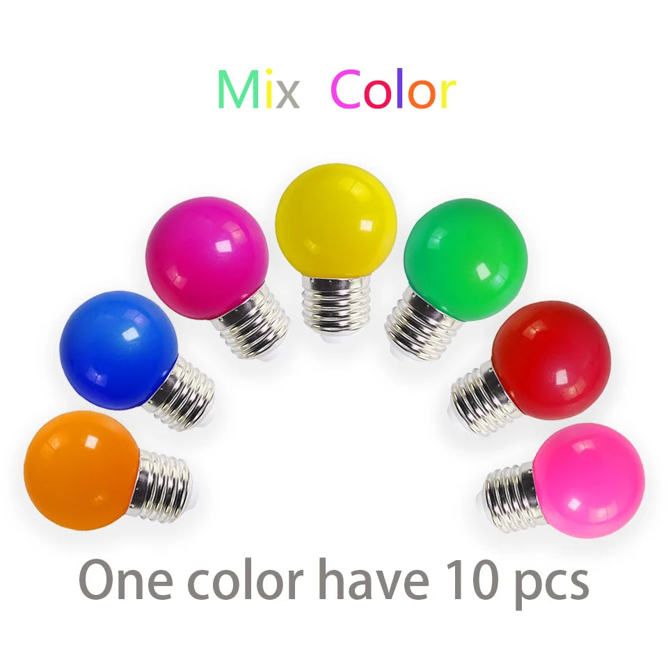 ampoules led colorées globe opalescent rouge orange rose jaune vert bleu moderne 120deg 50000h