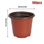 pots fleurs plastique orange noir modernes jardins plantes succulentes petits conteneurs jardinage semis fleurs