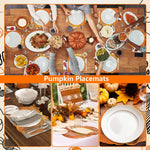 dessous plat citrouille orange automne halloween feuilles nervures réutilisable lavable transparent déco table