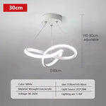 lampe suspendue moderne anneau entrelacés or noir blanc 24cm 30cm