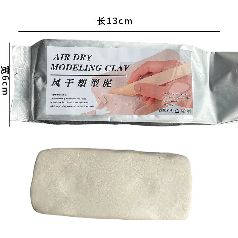 pâte modeler sèche auto durcissante blanche texture grumeleuse créative artisanale figurines pinceau plateaux cœur
