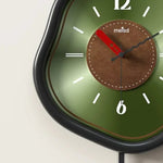 horloges murales modernes vert marron circulaire chiffres blancs pointeurs couleurs opaques fixations