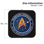 sous verres starfleet command logo étoiles noir antidérapants moderne cuisine restaurant bar