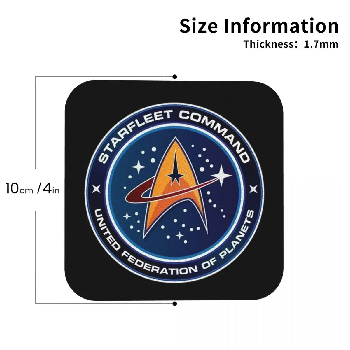 sous verres starfleet command logo étoiles noir antidérapants moderne cuisine restaurant bar