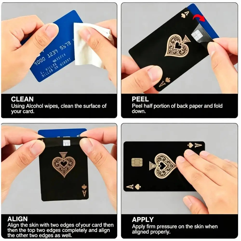 autocollants cartes bancaires étanches réutilisables personnages animés fond noir moderne rouge noir blanc bleu
