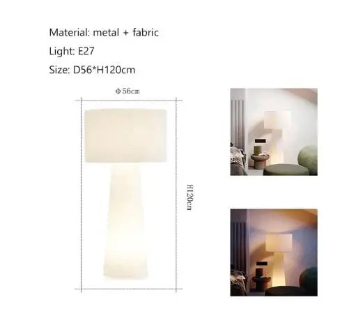 lampe table moderne blanc abat jour tissu pied fer éclairage intérieur