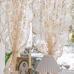 rideau tulle brodé fleur transparent classique maison chambre coucher