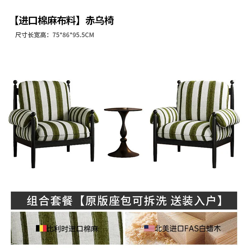 fauteuil classique marron rayures horizontales coussin sofa bois minimaliste moderne salon