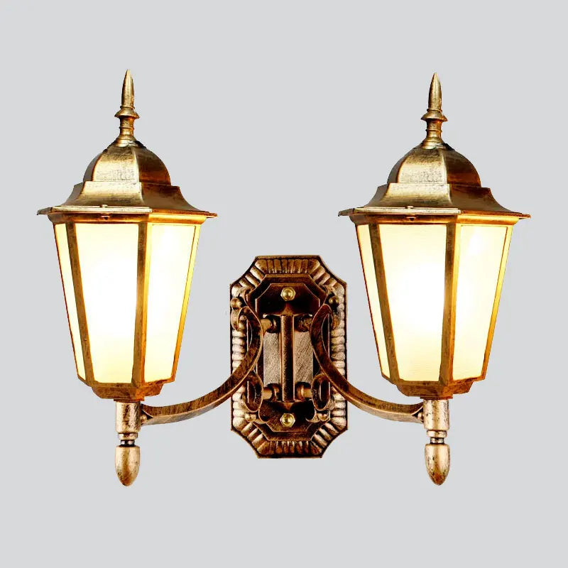 applique murale extérieure ip65 led noir or vintage détails sculptés classique résistante eclairage balcon