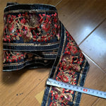 ruban dentelle brodé adhésif motif floral noir or couture mariage décoration couture