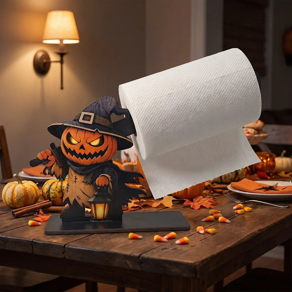 porte serviettes halloween fantôme citrouille sorcière blanc noir décoration table salle manger