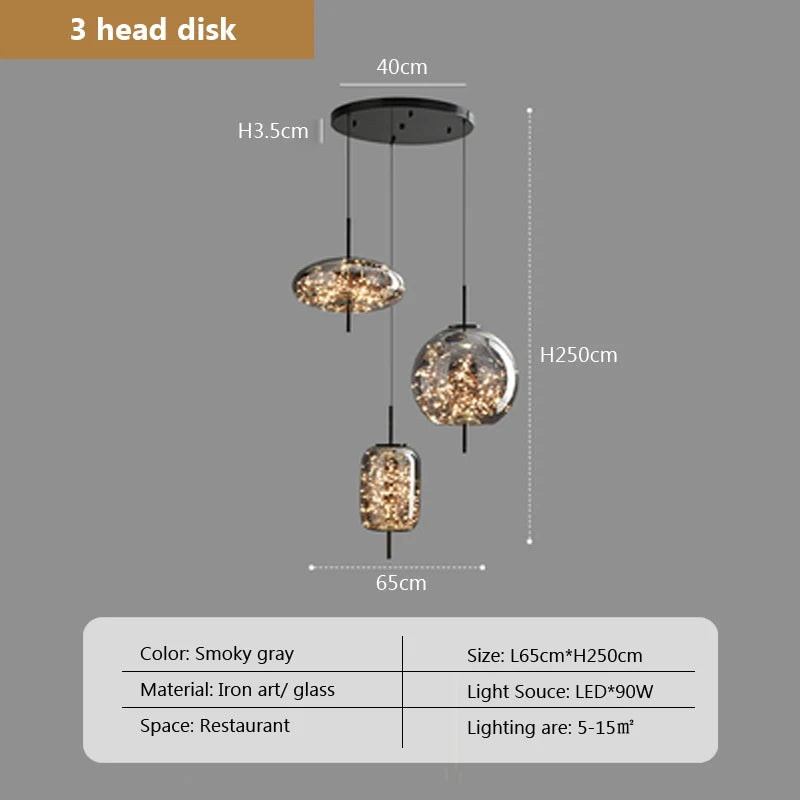 Suspension lumineuse moderne or noir filaments brillants élégante câble suspendu chambre salon
