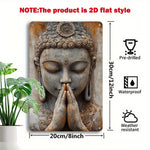 statue bouddha aluminium relief sculpté gris brun beige décoration murale intérieur extérieur (Seulement 14
