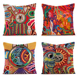 housse coussin multicolore motif ethnique imprimé polyester respectueux environnement bohème abstrait 45cm 45cmzipcode