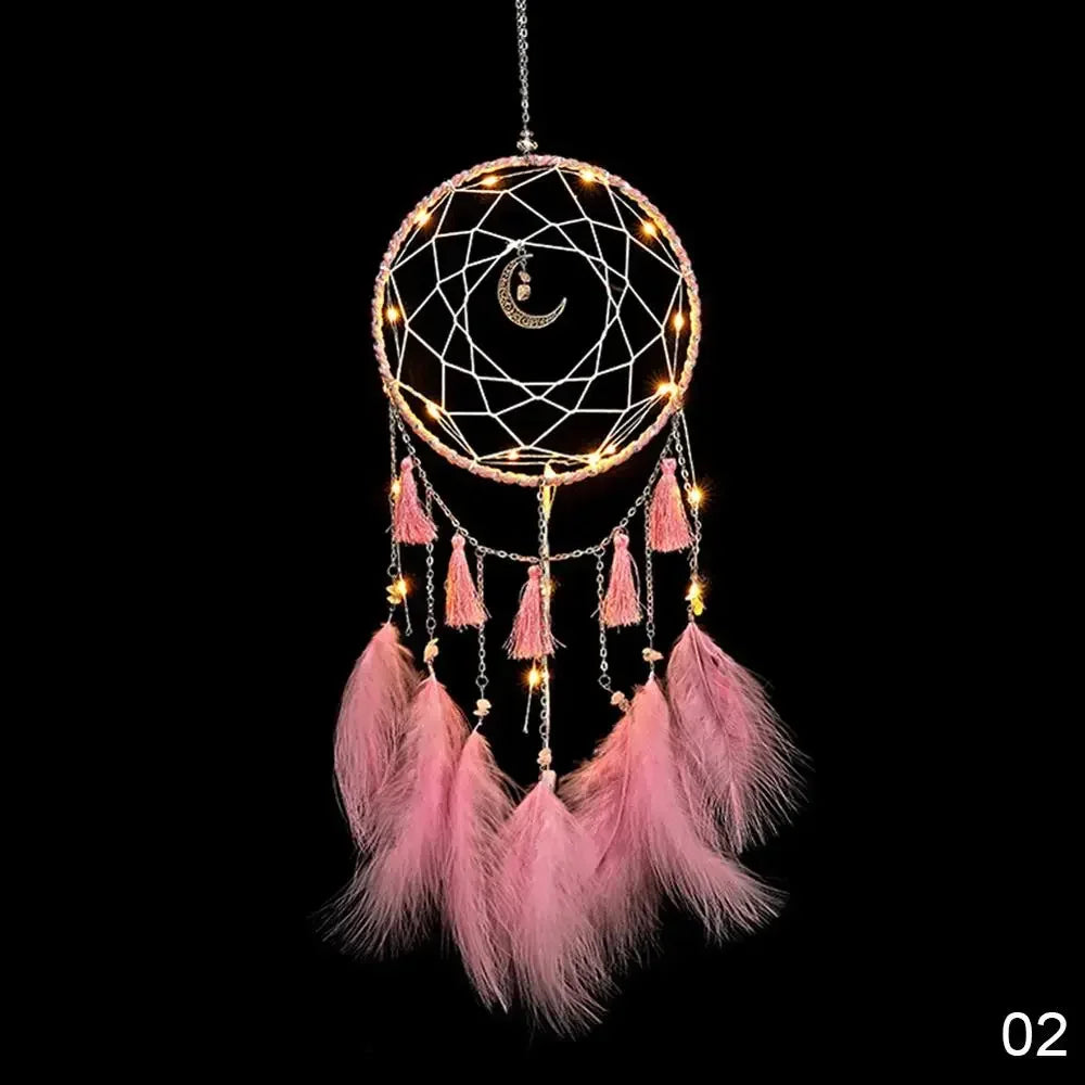 attrape rêves boho plumes tassel chain couleur bleue rose verte