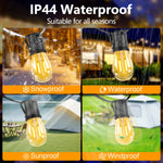 guirlande lumineuse led dorée 15 ampoules 15m clips noirs moderne vintage imperméable 220v