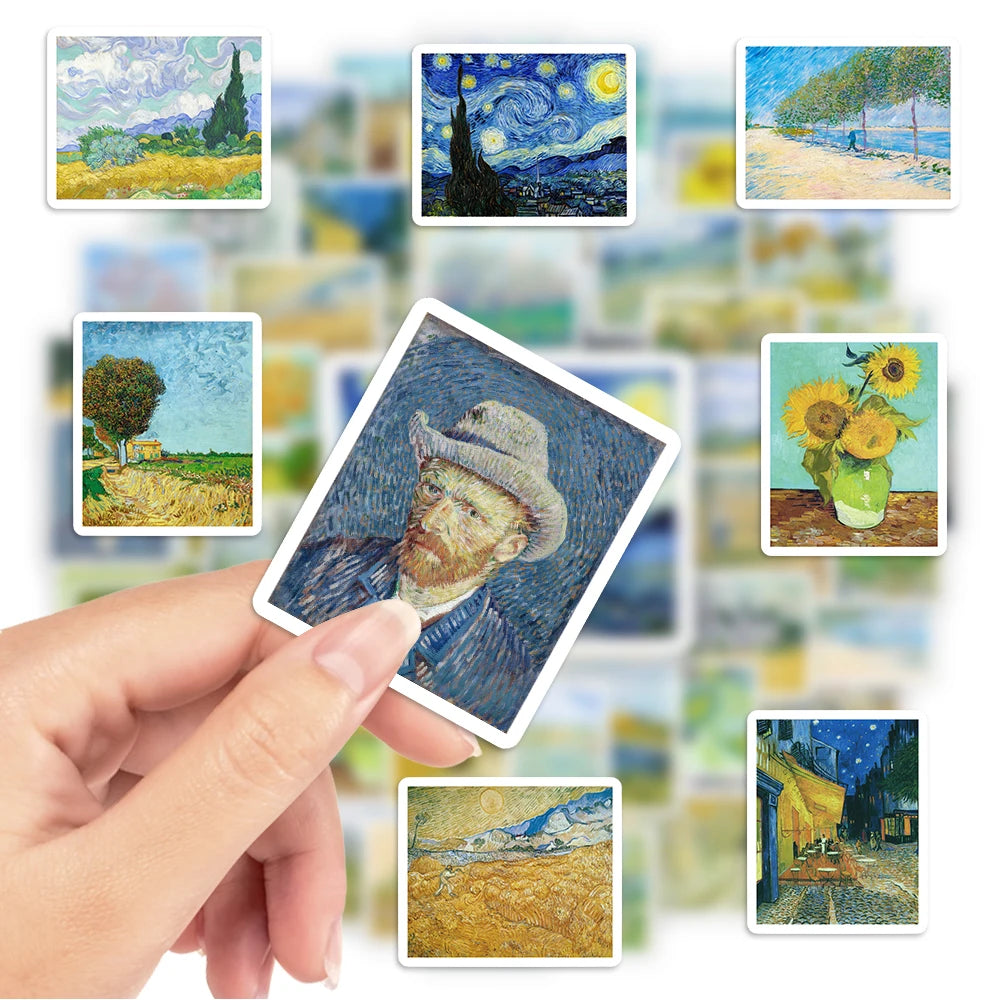 autocollants art impressionnistes adhésifs vinyle pvc multicolores bleu vert jaune opaques adultes adolescents DIY