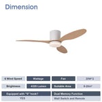 ventilateur moderne noir bois led télécommande minimaliste chambre