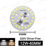 plaque led circulaire 24w blanc 6000k 3000k moderne diodes smd ac220v