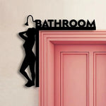 panneau indicateur porte silhouette personne toilet bathroom thinking room moderne