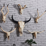 décoration murale crâne boeuf résine rustique western maison bar restaurant