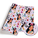 tissu coton patchwork personnages disney serviette enfant rose blanc vert bleu motif illustration colorée