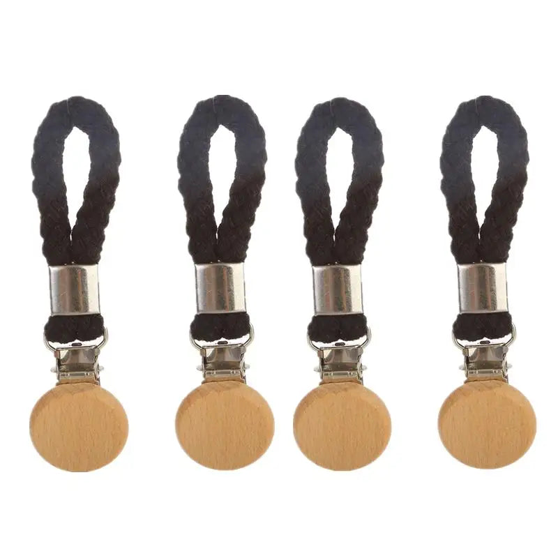 porte serviettes moderne rustique clips métalliques cordon tressé boutons bois gris noir blanc tissu
