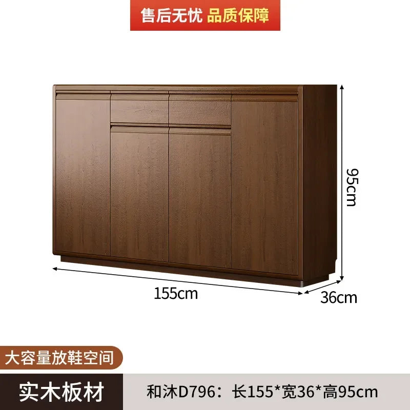 présentoir chaussures bois marron moderne minimaliste étages tiroirs rangement chambre salon