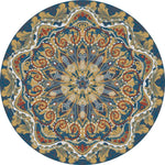 tapis rond boho mandala multicolore floral deco moderne salon chambreextérieur 80x80cm 120x120cm