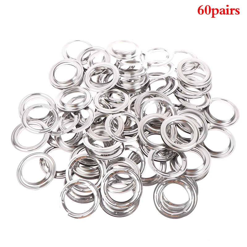 anneaux métalliques argentés industriels 60 paires diamètre intérieur 4cm coton rideau polonais accessoireuminiumallié