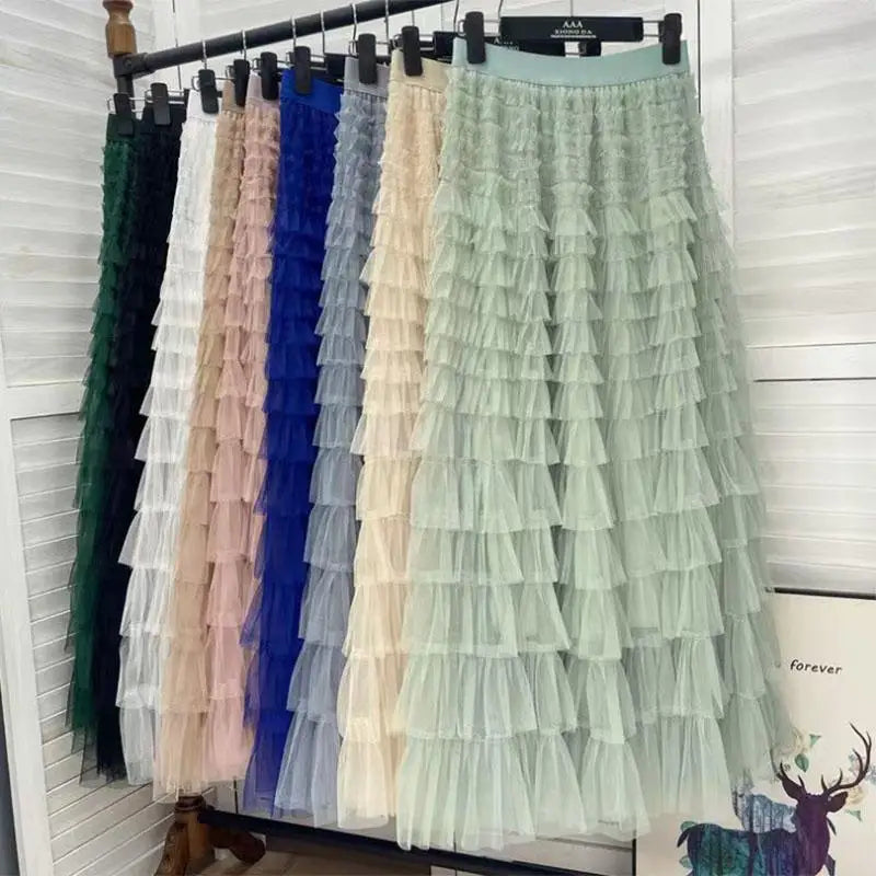 jupe tulle plissée vert rose beige gris bleu violet classique féminine soirée clips cascade