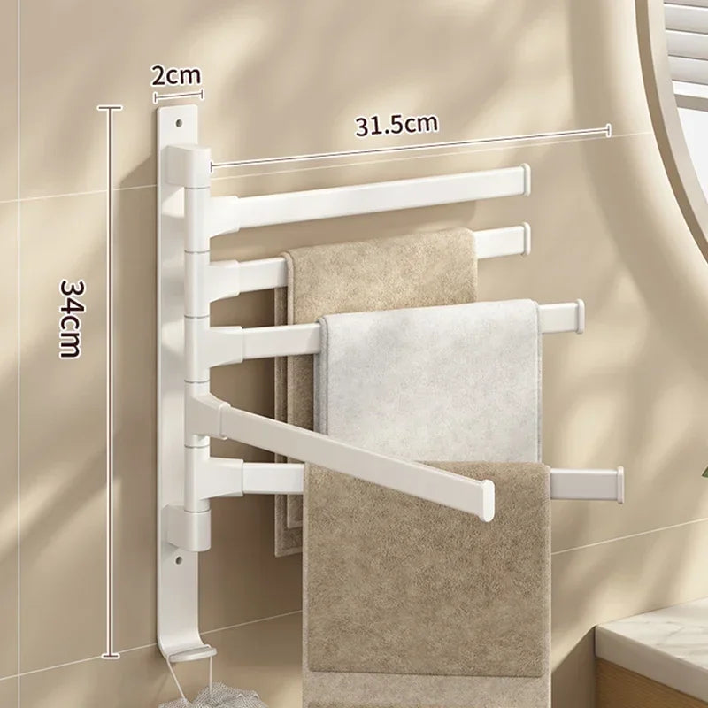 porte serviettes mural rotatif aluminium noir blanc beige support salle bain moderne fixe