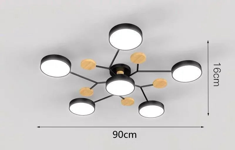 plafonnier led moderne vert blanc gris bois clair circulaire métallique scandinave éclairage intérieur